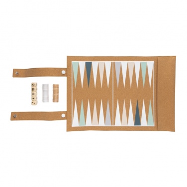 Logotrade business gifts photo of: Britton cork foldable backgammon and checkers game set