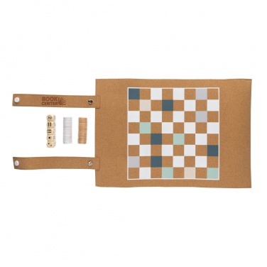 Logotrade advertising product picture of: Britton cork foldable backgammon and checkers game set