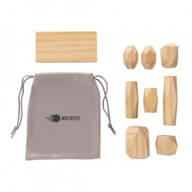 Logotrade advertising product image of: Ukiyo Crios wooden balancing rocks in pouch