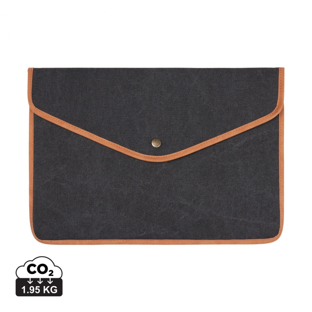 Logo trade promotional product photo of: VINGA Bosler GRS recycled canvas 16" laptop sleeve