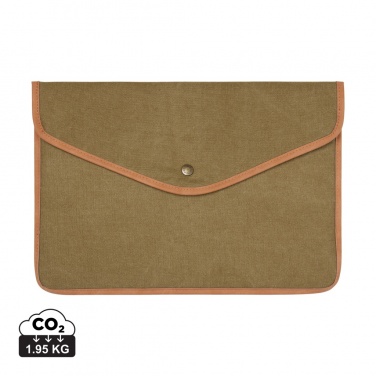 Logo trade promotional merchandise image of: VINGA Bosler GRS recycled canvas 16" laptop sleeve