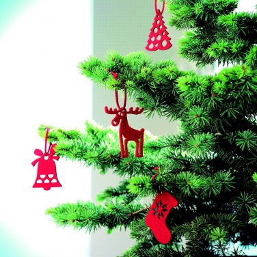 Logo trade promotional giveaways picture of: Set of 6 felt tree hangers