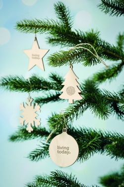Logo trade business gifts image of: Wooden Tree bauble hanger