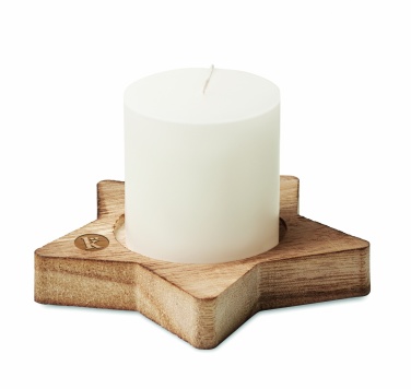 Logotrade promotional gift image of: Candle on star wooden base