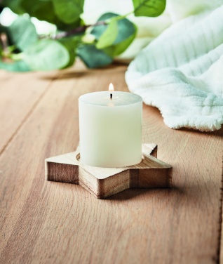 Logo trade promotional merchandise photo of: Candle on star wooden base