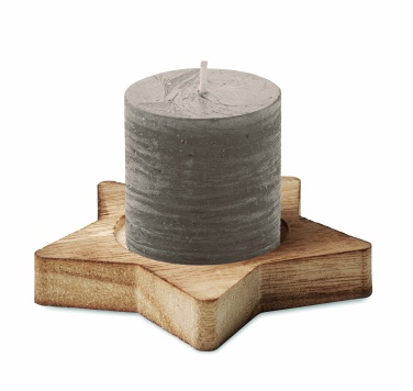 Logotrade promotional gift picture of: Candle on star wooden base