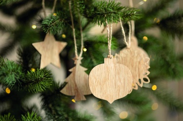 Logotrade promotional product image of: Set of wooden Xmas ornaments
