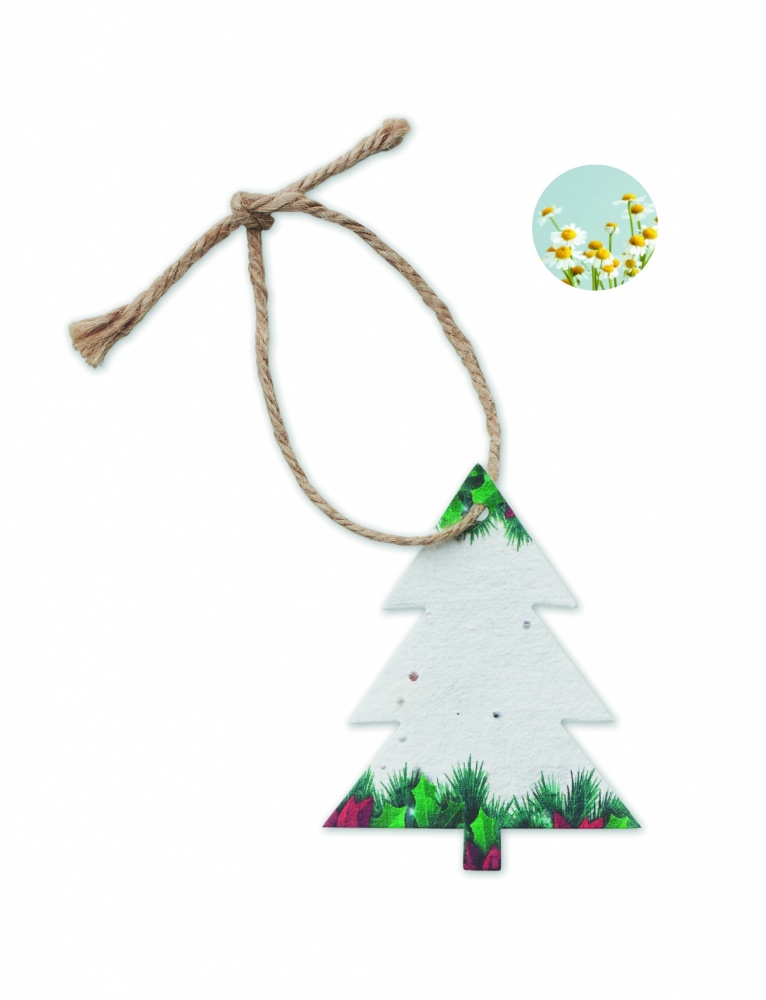 Logo trade business gifts image of: Seed paper Xmas ornament