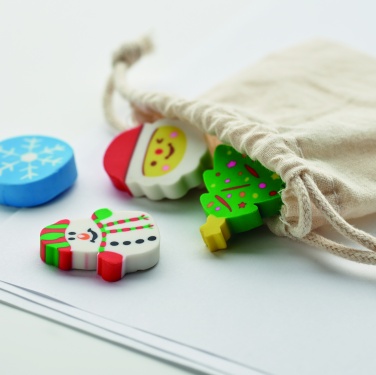 Logotrade promotional item picture of: Set of 4 Christmas erasers