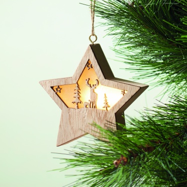 Logotrade promotional item picture of: MDF star with light
