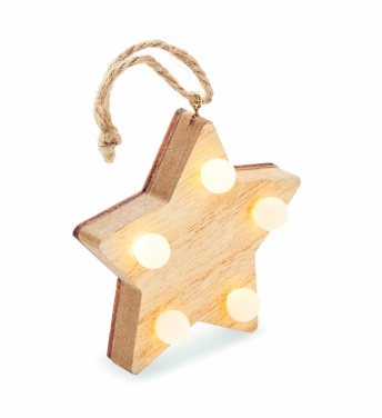 Logotrade advertising product picture of: Wooden weed star with lights