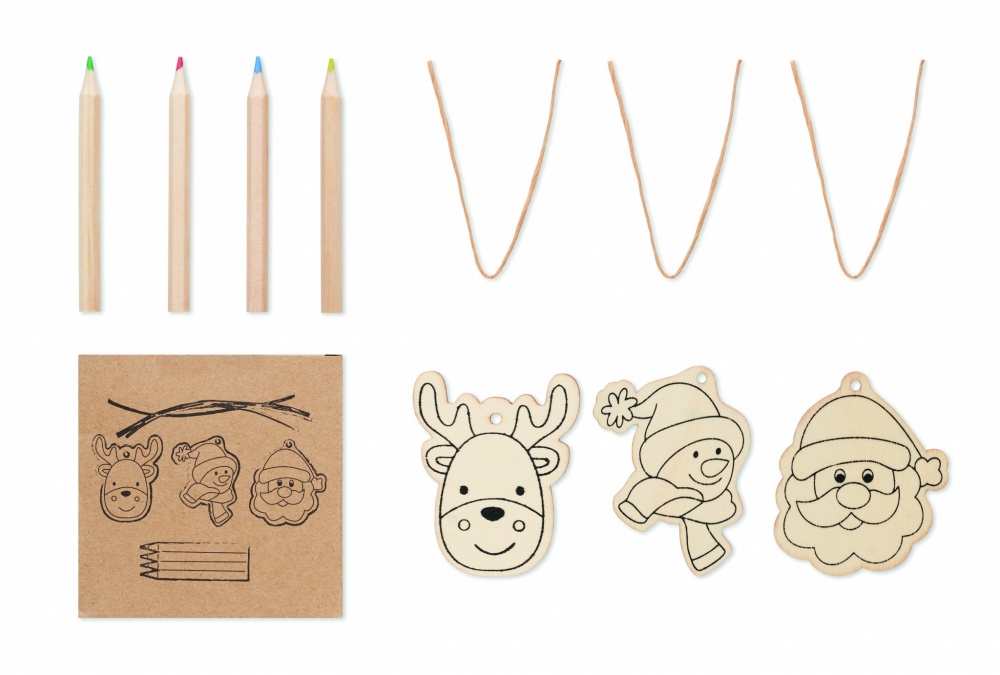 Logotrade promotional gift image of: Drawing wooden ornaments set