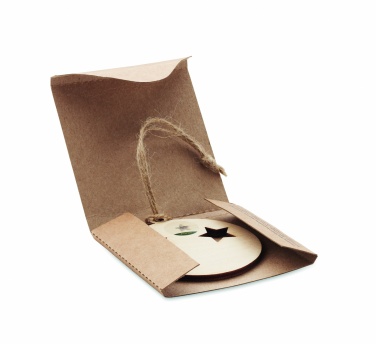 Logo trade promotional gift photo of: Wooden bauble shape hanger