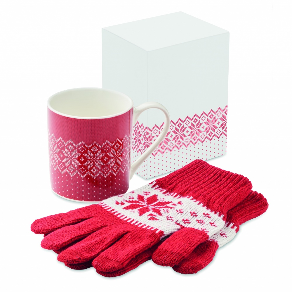 Logotrade promotional merchandise photo of: Winter gift mug and gloves set