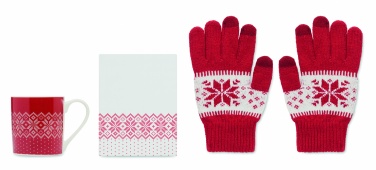 Logo trade promotional gifts picture of: Winter gift mug and gloves set