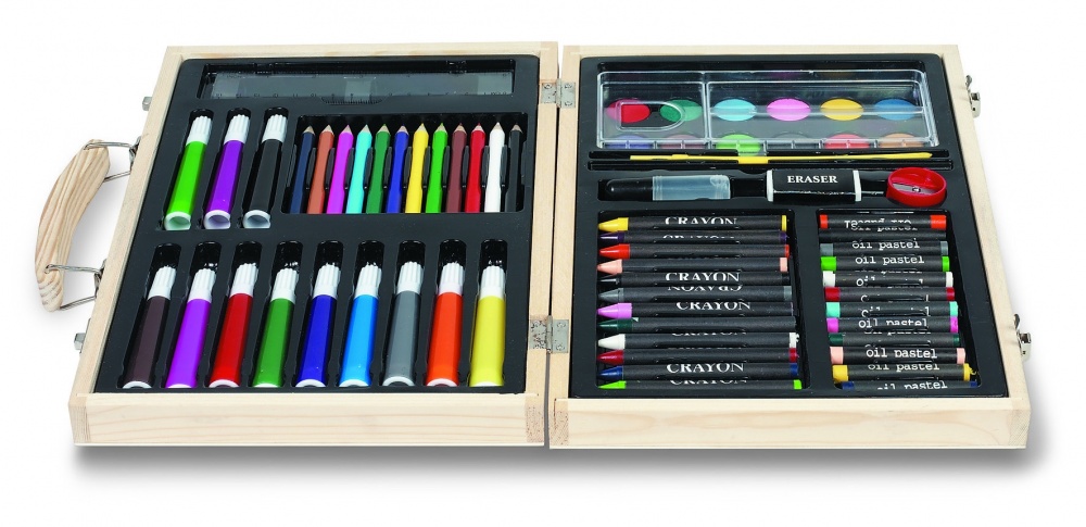 Logo trade promotional product photo of: Artist's set in wooden box