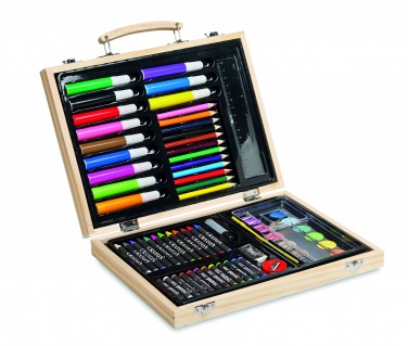 Logo trade advertising products image of: Artist's set in wooden box
