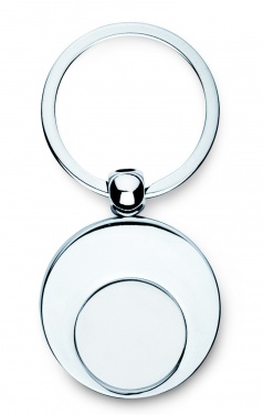 Logo trade promotional giveaways picture of: Metal key ring with token Tampere