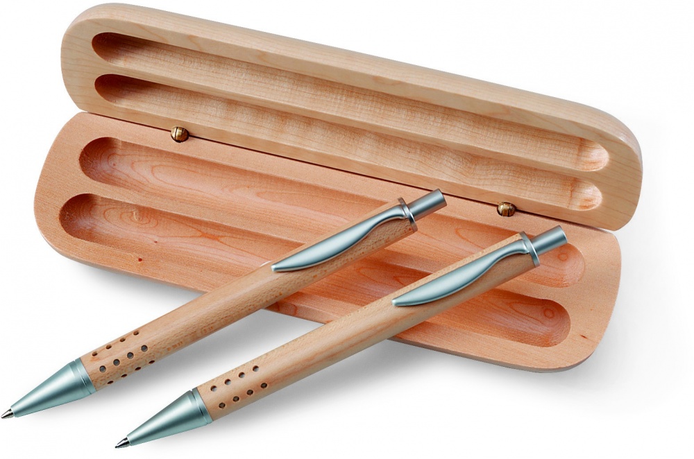 Logotrade promotional giveaway picture of: Pen gift set in wooden box