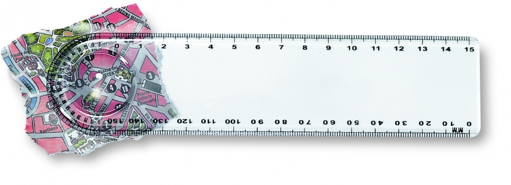 Logo trade promotional gift photo of: Ruler with magnifier