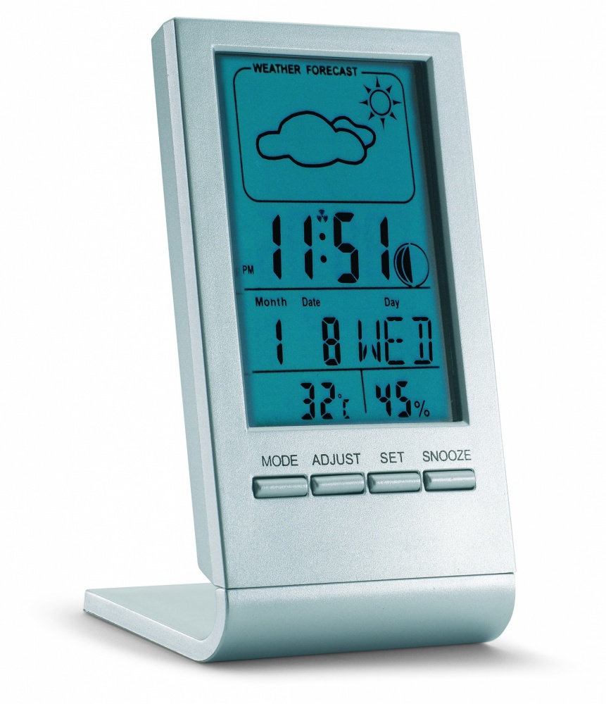 Logotrade promotional gift picture of: Weather station with blue LCD