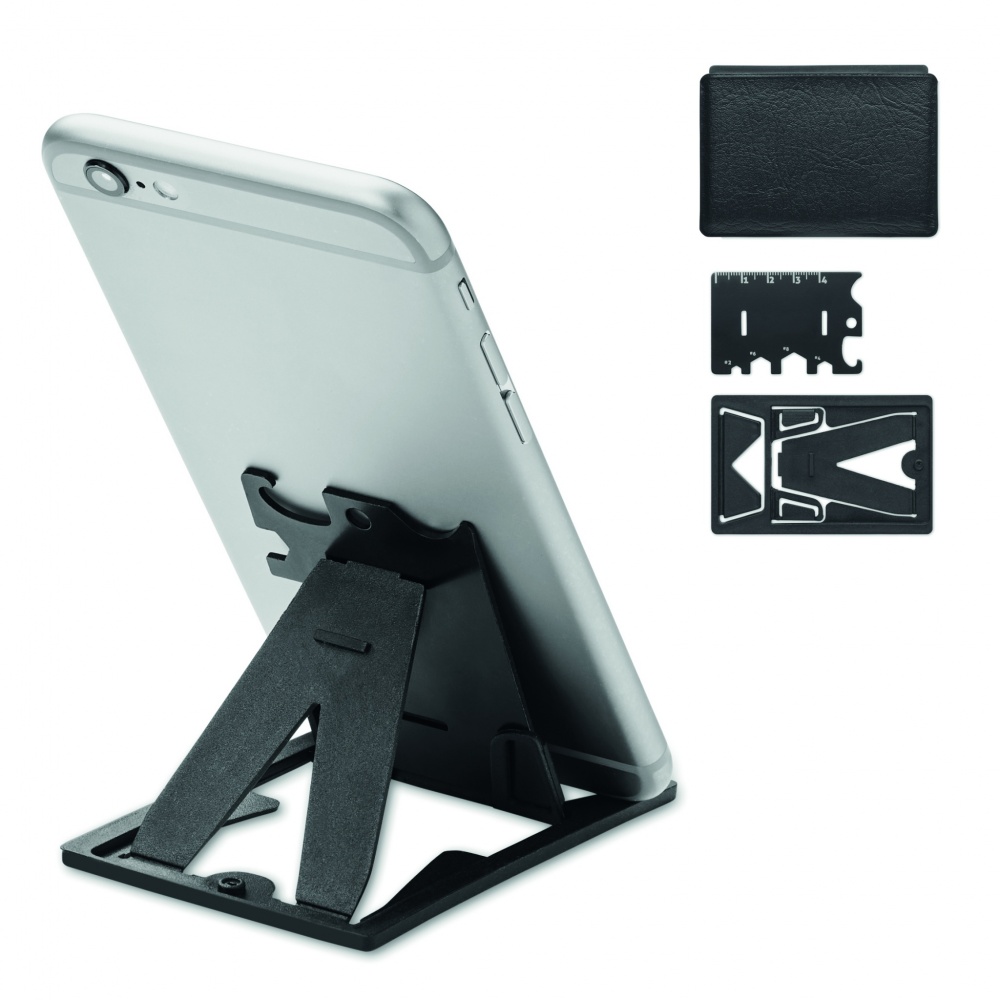 Logo trade advertising product photo of: Multi-tool pocket phone stand