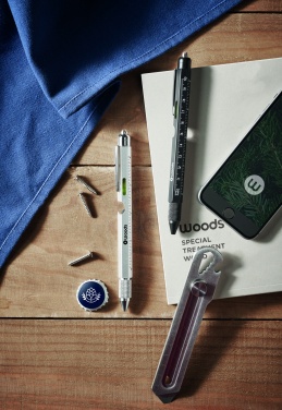 Logo trade corporate gift photo of: Spirit level pen with ruler