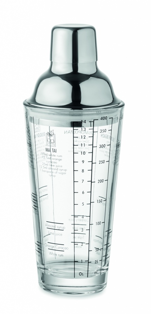 Logo trade promotional items image of: Glass cocktail shaker 400 ml