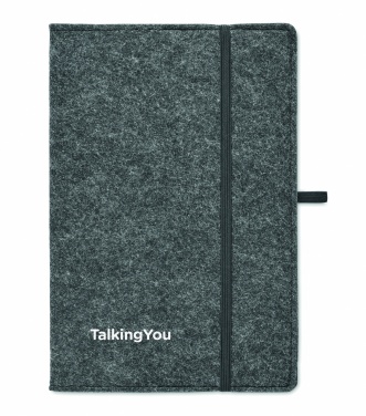 Logo trade promotional merchandise image of: A5 notebook RPET felt
