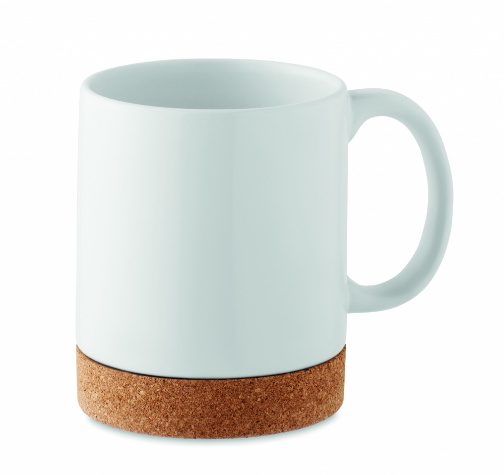 Logo trade promotional gifts image of: Ceramic cork mug 280 ml