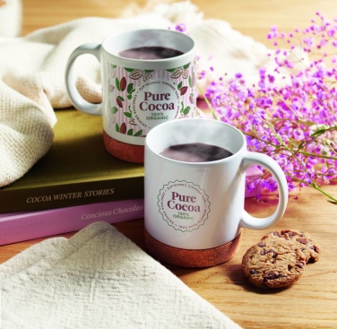 Logo trade promotional product photo of: Ceramic cork mug 280 ml