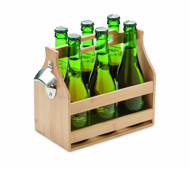 Logo trade promotional merchandise image of: 6 beer crate in bamboo