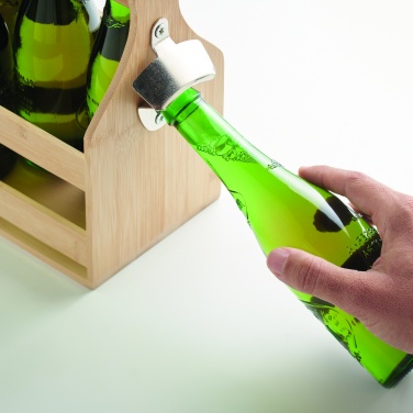 Logo trade business gift photo of: 6 beer crate in bamboo