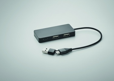Logo trade promotional items image of: 3 port USB hub with 20cm cable