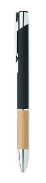 Logotrade business gift image of: Ballpoint pen made of aluminum with a bamboo grip
