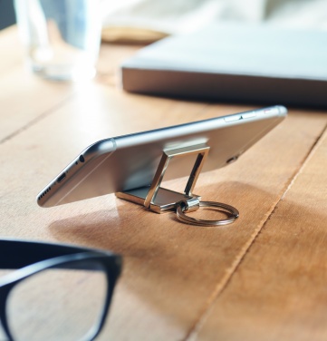 Logo trade promotional giveaways image of: Metal key ring phone stand Seinajoki