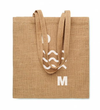 Logo trade promotional gift photo of: Jute long handled shopping bag