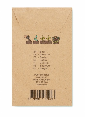 Logo trade promotional gifts image of: Basil seeds in craft envelope