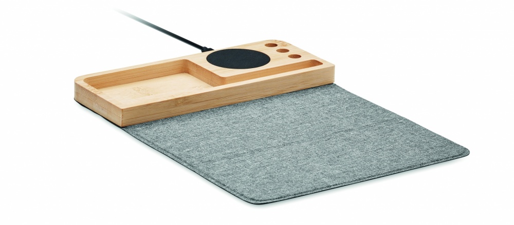 Logotrade corporate gift picture of: Wireless charger in bamboo 15W