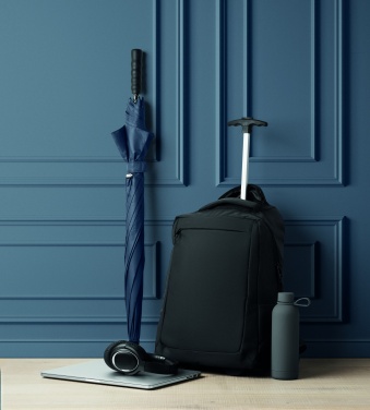 Logo trade promotional merchandise picture of: A portable backpack trolley with wheels, made of 600D RPET polyester