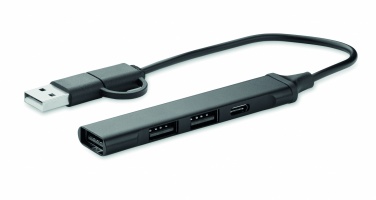 Logo trade corporate gift photo of: USB 4 port hub 19 cm