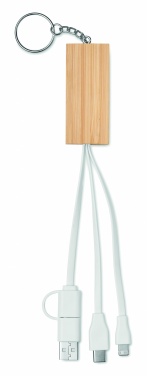 Logo trade corporate gift photo of: Bamboo key ring and stand Salo