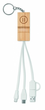 Logo trade promotional gift photo of: Bamboo key ring and stand Salo