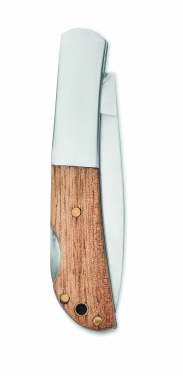 Logo trade promotional merchandise photo of: Foldable knife in acacia wood