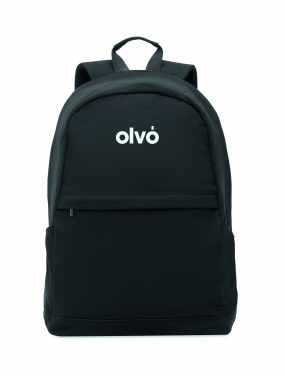 Logo trade promotional product photo of: A 15-inch laptop backpack made of recycled pre-consumer cotton and recycled polyester with customizable printing.