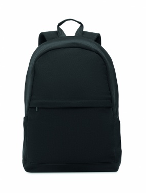 Logotrade corporate gift image of: A 15-inch laptop backpack made of recycled pre-consumer cotton and recycled polyester with customizable printing.