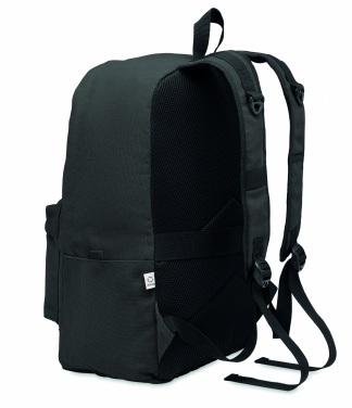 Logotrade advertising product image of: A 15-inch laptop backpack made of recycled pre-consumer cotton with customizable printing