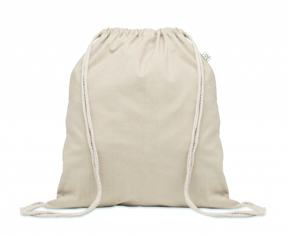 Logo trade corporate gifts image of: Recycled cotton drawstring bag