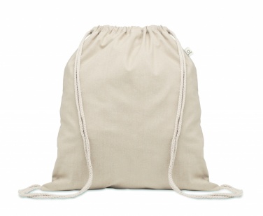 Logo trade promotional items image of: Recycled cotton drawstring bag