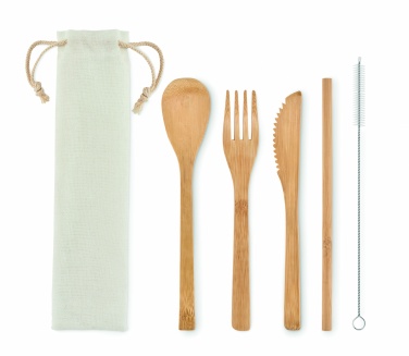 Logotrade business gift image of: Bamboo cutlery with straw